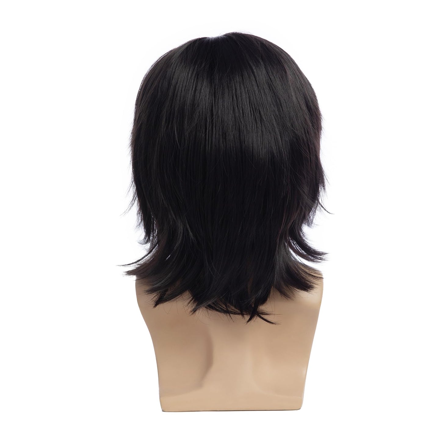 Baruisi Mens Wig Black Long Straight Synthetic Cosplay Halloween Hair Wigs for Fancy Dress
