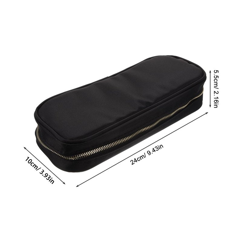 FOMIYES Portable Makeup Brush Bag Travel Makeup Brush Pouch Zipper Makeup Brush Storage Bag Black, 24.00X10.00X5.50CM, 1320H184KK