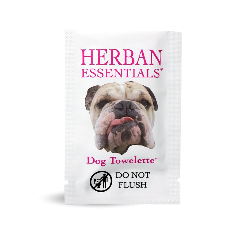Herban Essentials - Dog Grooming Wipes for Dogs, Essential Oil Pet Wet Wipes for Cleaning, Deodorizing & Allergy Defense, Natural Hand Wipe, Moist Towelettes Individually Wrapped Body Wipes, 20 Count