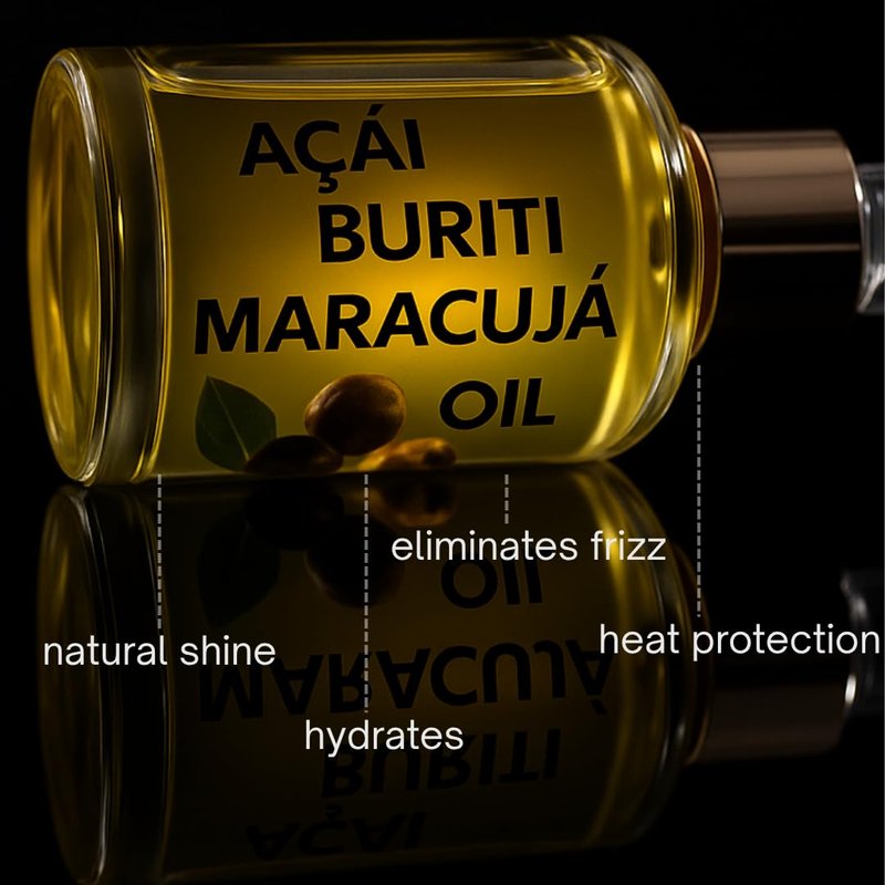 Magic Sleek Acai Oil 60 ml | Hair Serum | Maracuja & Buriti Oil | Hydrating & Nourishing | Frizz Control | Smooths, Softens & Shines | Repairs Damaged Hair | All Hair Types