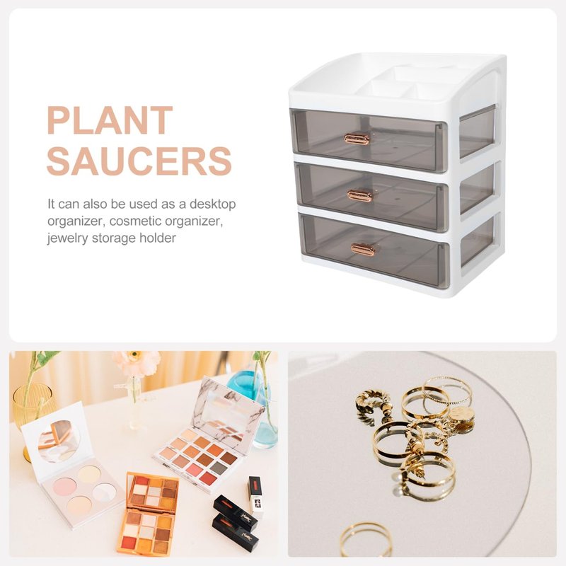 HOLIDYOYO Countertop Cosmetic Organizer Box with Transparent Drawers Multi-Layer Makeup Storage for Skincare Office Supplies Bedroom and Bathroom