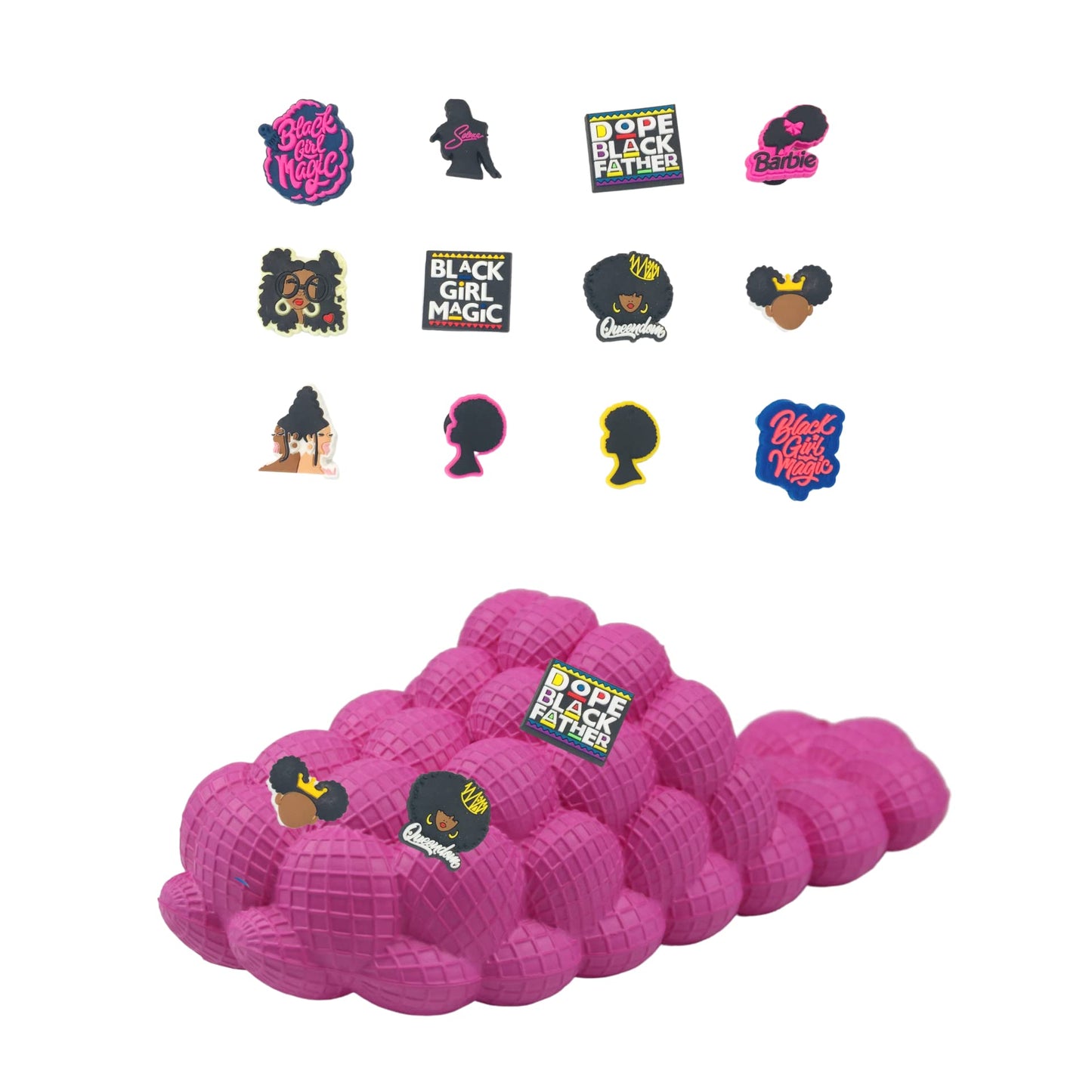 LEPHYON Bubble Slides |Funny Golf Ball Slides| Lightweight Foam Shower Shoes Men|Comfortable Womens Slippers|Stylish Non-Slip Soles Unisex（Babi Pink DIY W7）