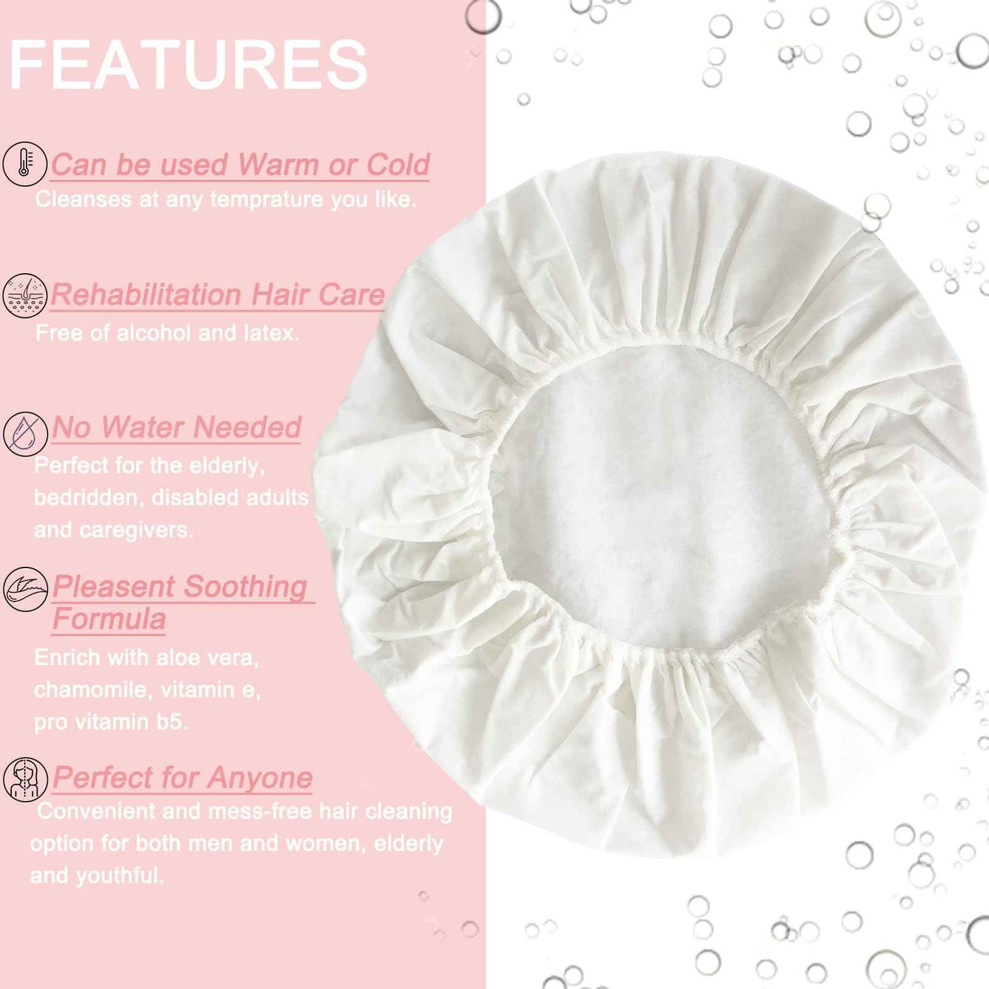 No Water Rinse Free Shampoo Cap (Pack of 4)