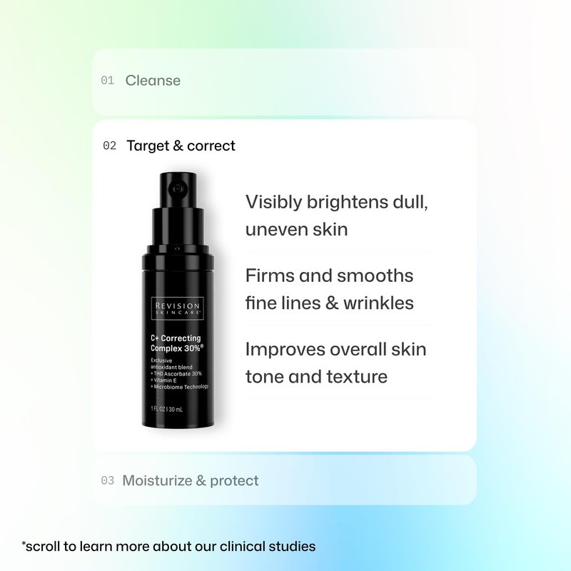 Revision Skincare C+ Correcting Complex 30%®, Anti Aging Antioxidant Blend with Vitamin C, Supports Healthy Skin, 1 fl oz