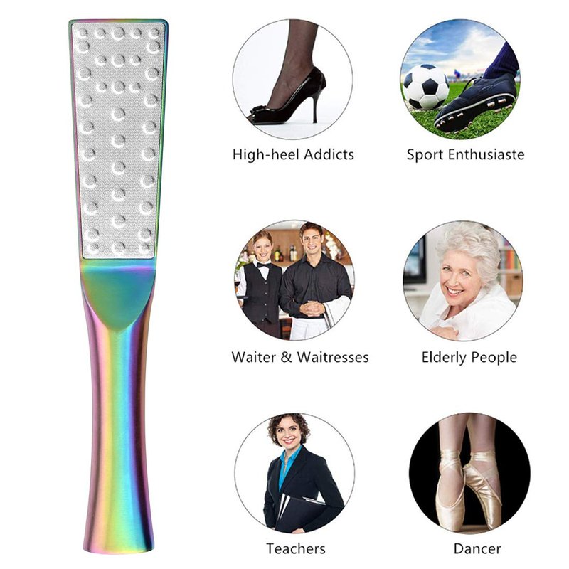 Pedicure Foot File Callus Remover, Double-Sided Scrubs Stainless Steel Foot Rasp Professional Dead Skin Callus Accessories for Wet and Dry Feet