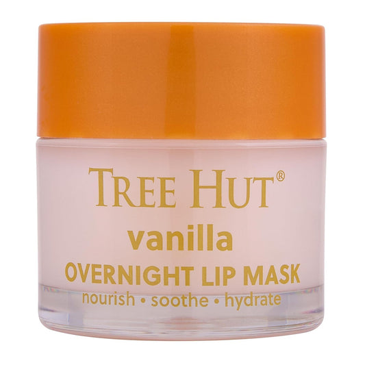 Tree Hut Vanilla Overnight Lip Mask, Hydrating & Moisturizing Lip Treatment with Shea Butter, Vitamin E, Nourishing Lip Care for Soft, Smooth Lips, Overnight Lip Repair Balm, 0.6 oz