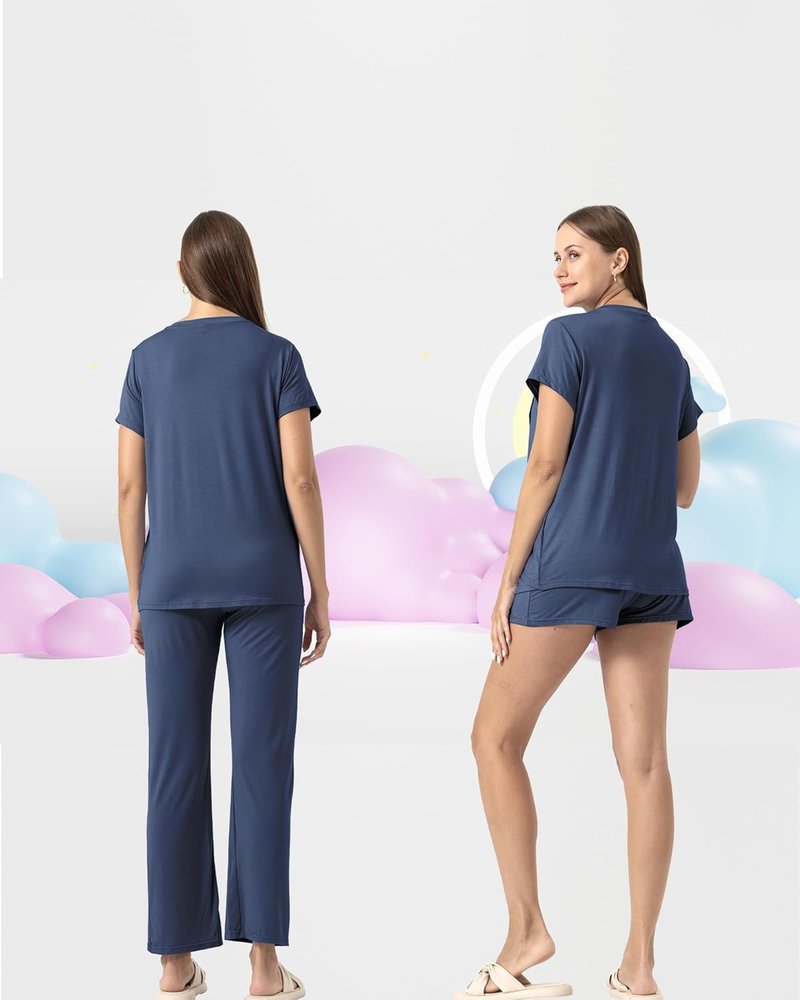 3 Piece Postpartum Nursing Pajamas Set - Soft Maternity Breastfeeding Sleepwear | Casual Loungewear for Moms