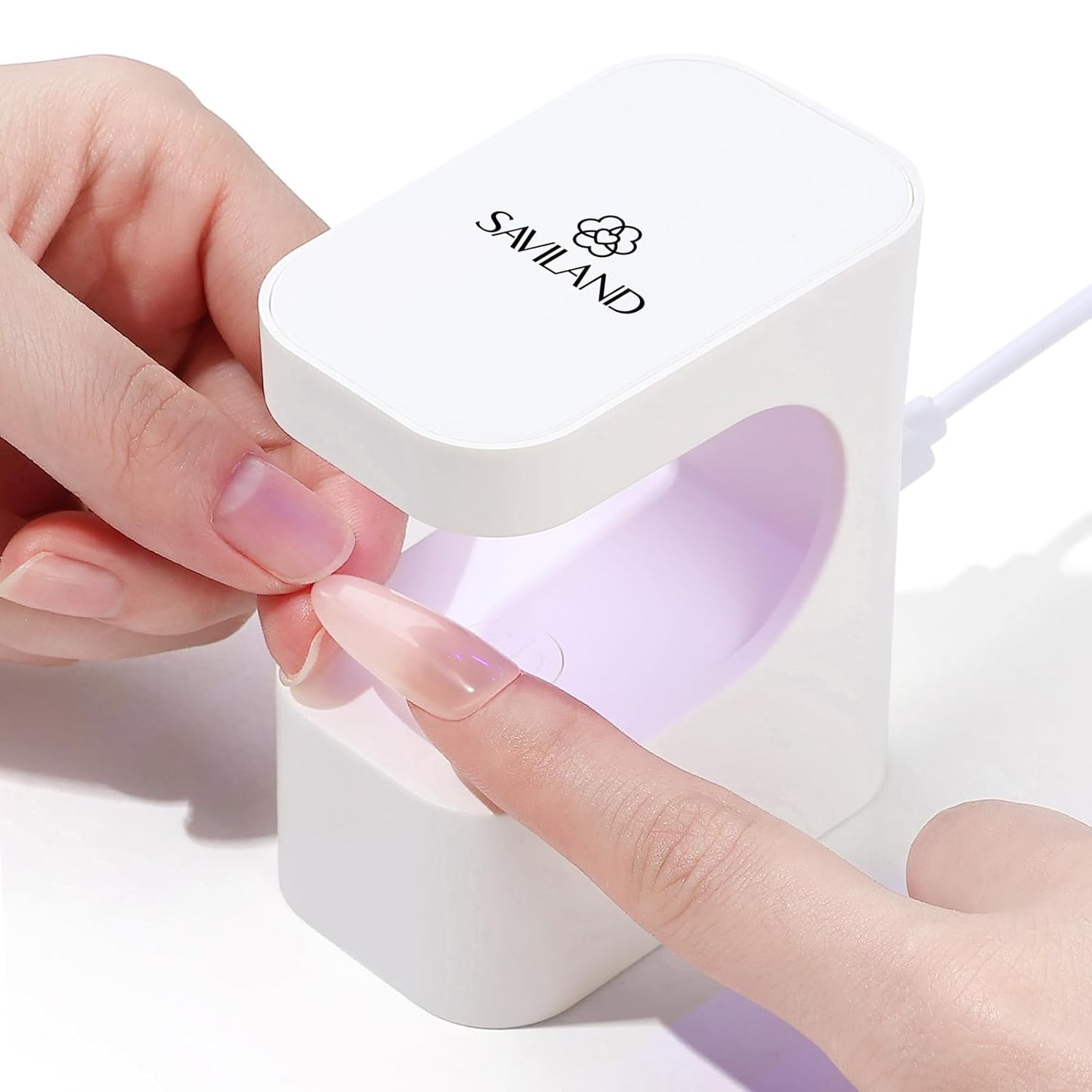 Saviland Mini Nail Lamp, Quick-Dry Gel Nail Lamp 16W, Portable U V Light for Easy and Fast Nail Extension, U V LED Curing Lamp for Manicure Starters DIY Nail Art