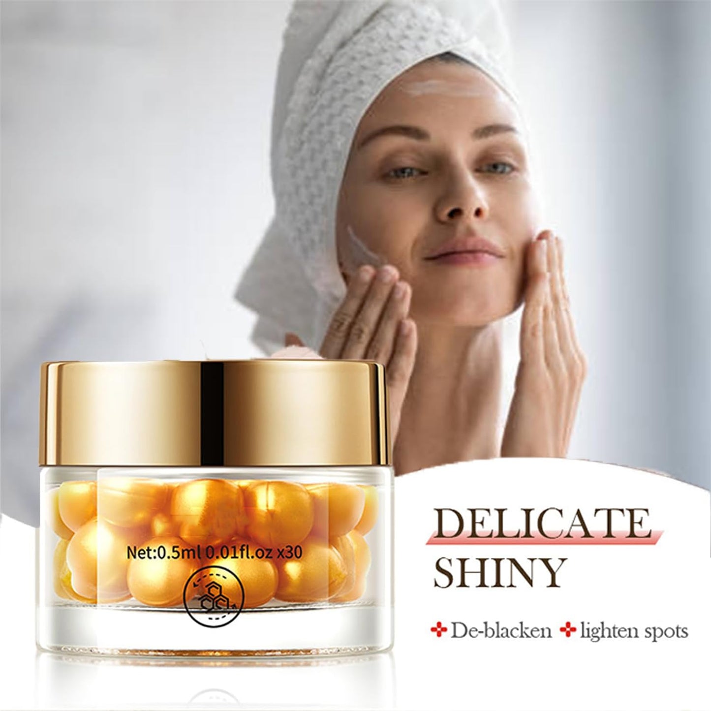 Collagen Capsules - Nourishing Anti-Aging Night Serum with Vitamin E | Glowing Skin Formula for Women