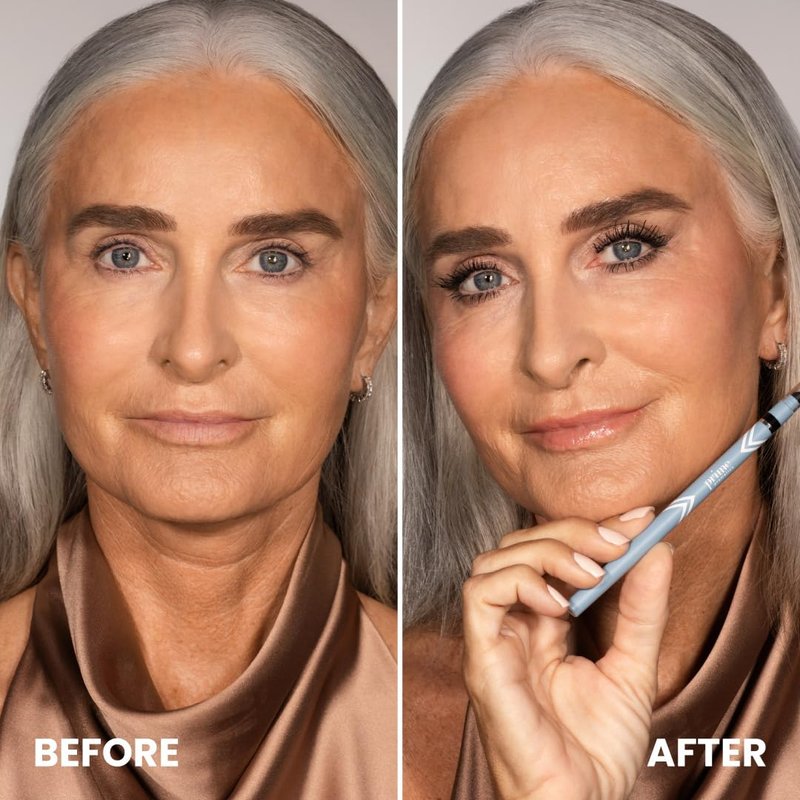 PRIME PROMETICS PrimeEyes Glide Eyeliner for Mature Women – Water-Resistant, Long-Stay and Mess-Proof – Gel Cream Texture, Discreet Sharpener and Effective Smudger (Wood (brown))