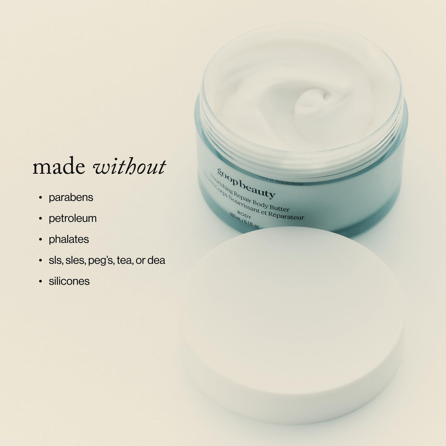 goop Beauty Body Butter | Lotion for Dry Skin | Nourishing Butters & Botanical Extracts | Hydrating & Firming Cream | 6.1 fl oz