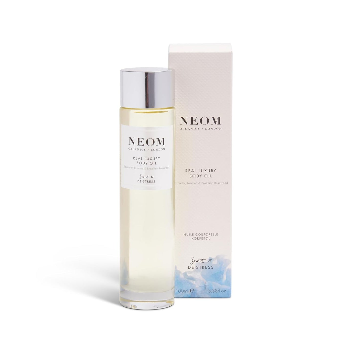 Neom Real Luxury Body Oil - 24 Pure Essential Oils for Nourishing Skin | 3.38 fl oz