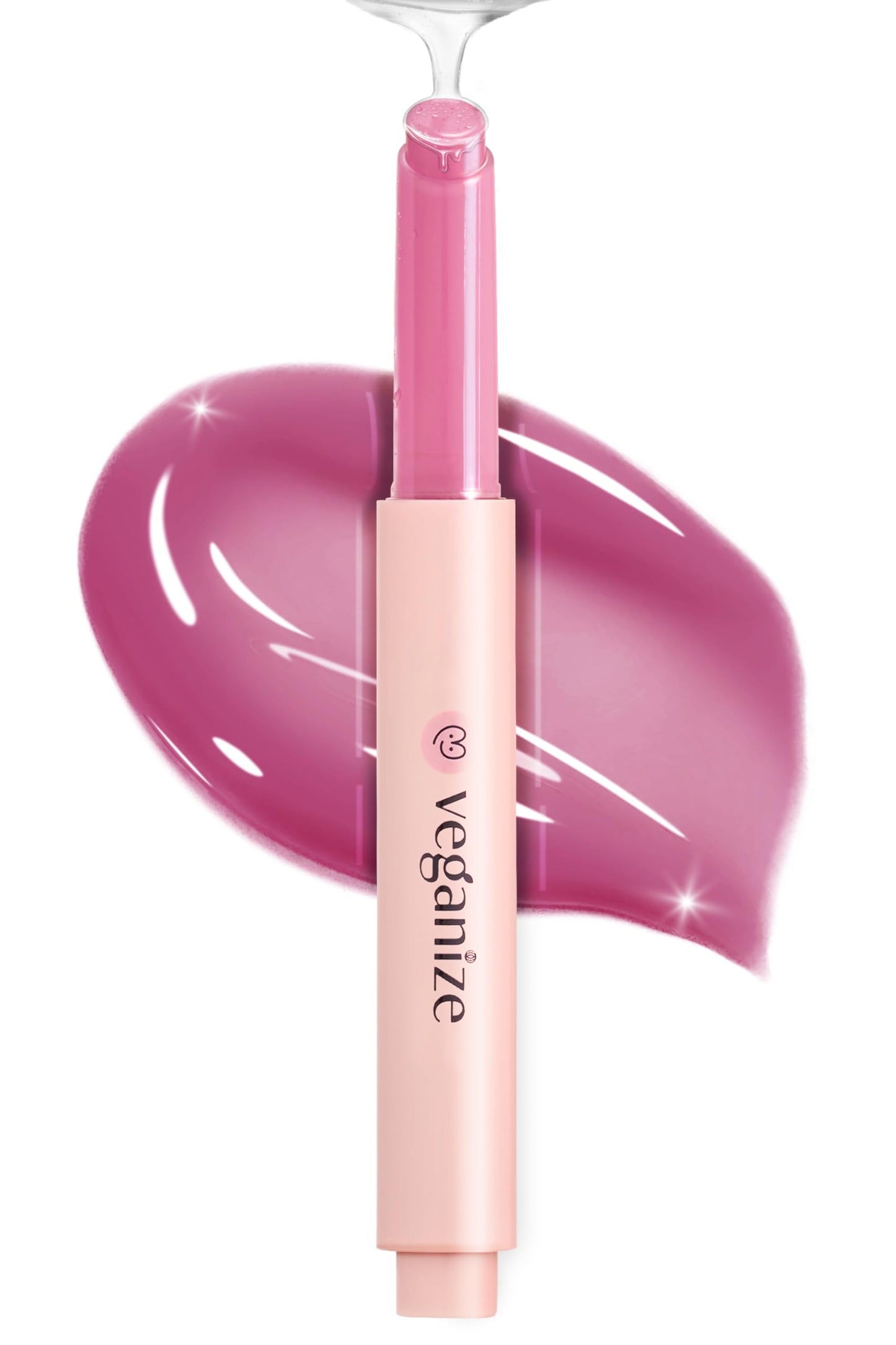 SELF BEAUTY Veganize Collagen Lip Glass Balm | Hydrating Lip Balm in 9 Vibrant Colors | Moisturizing Lip Care Infused with Collagen Jelly Magic | No Animal Trial Lip Balm 0.06 oz (#4 Light Peach)