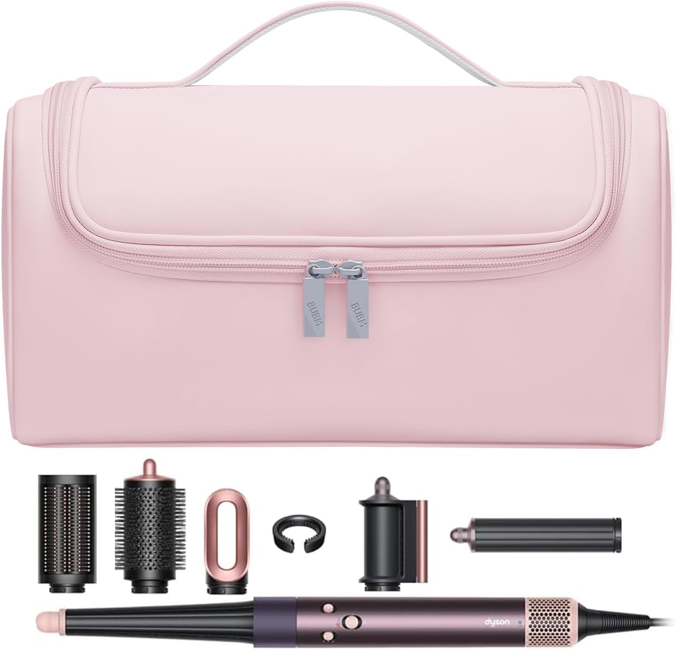 Dyson Airwrap Travel Case - Portable Storage Bag with Metal Hook | Fits All Models, Pink