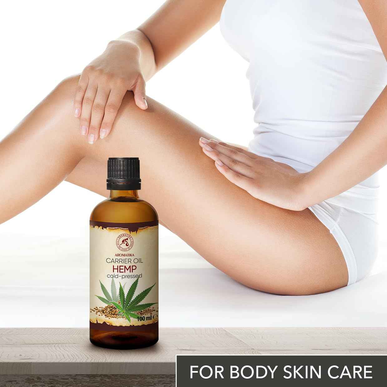 Hemp Oil 3.4 Fl Oz - Pure & Natural - Cold Pressed Hemp Seed Oil - Unrefined Carrier Oil for Essential Oils - for Skin - Nails - Lips - Hair - Face & Body Care