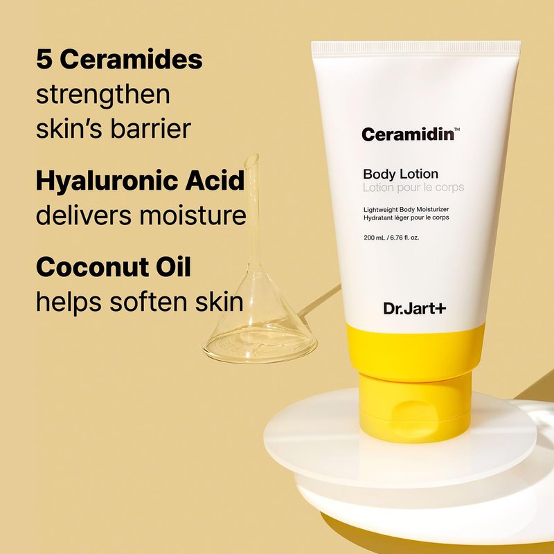 Dr.Jart+ Ceramidin Body Lotion - Korean Moisturizer for Dry Skin with Ceramides | 6.76 Fl Oz