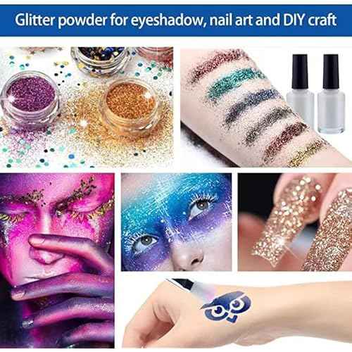 Temporary Glitter Tattoo Kit Kids, 24 Colors Glitter, 120 Stencils, Adults & Kids Arts Glitter Make Up Kit, Gifts for Girls Boys Christmas Festival Birthday Party