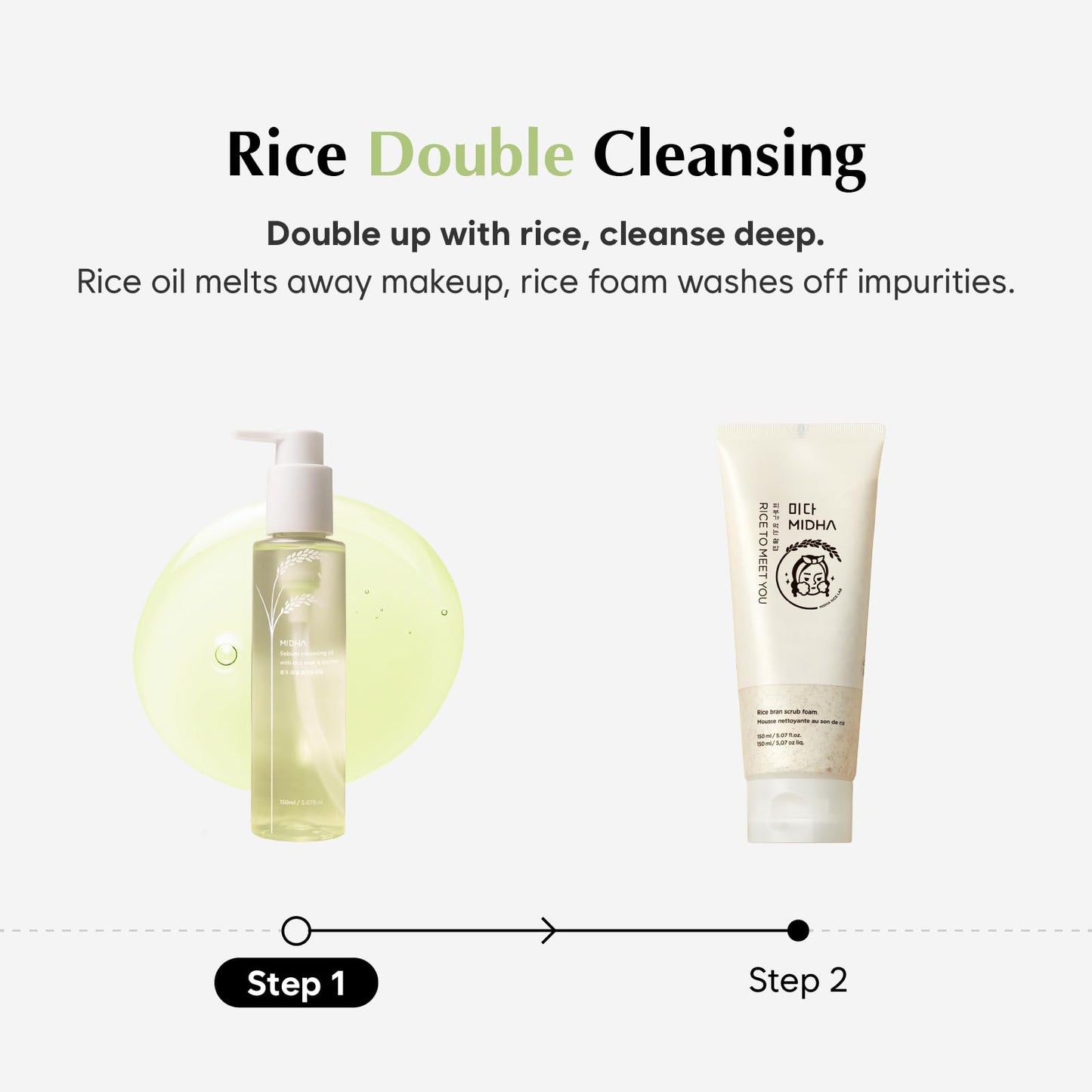 MIDHA Sebum Cleansing Oil with rice bran & tea tree,5.07fl.oz/150ml, Gentle Makeup Remover, Hydrating, Lightweight, Plant-Based, Tea Tree, Sebum Control, Moisturising, First-Step Cleanser