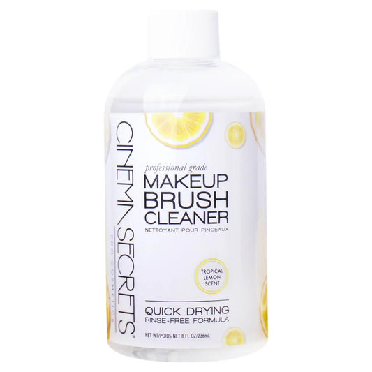 Cinema Secrets Original Makeup Brush Cleaner Solution - Professional Cleanser for Makeup Brushes - Quick-Drying, Rinse-Free Formula - Removes Stubborn Waterproof Make Up - Lemon (8 fl oz)
