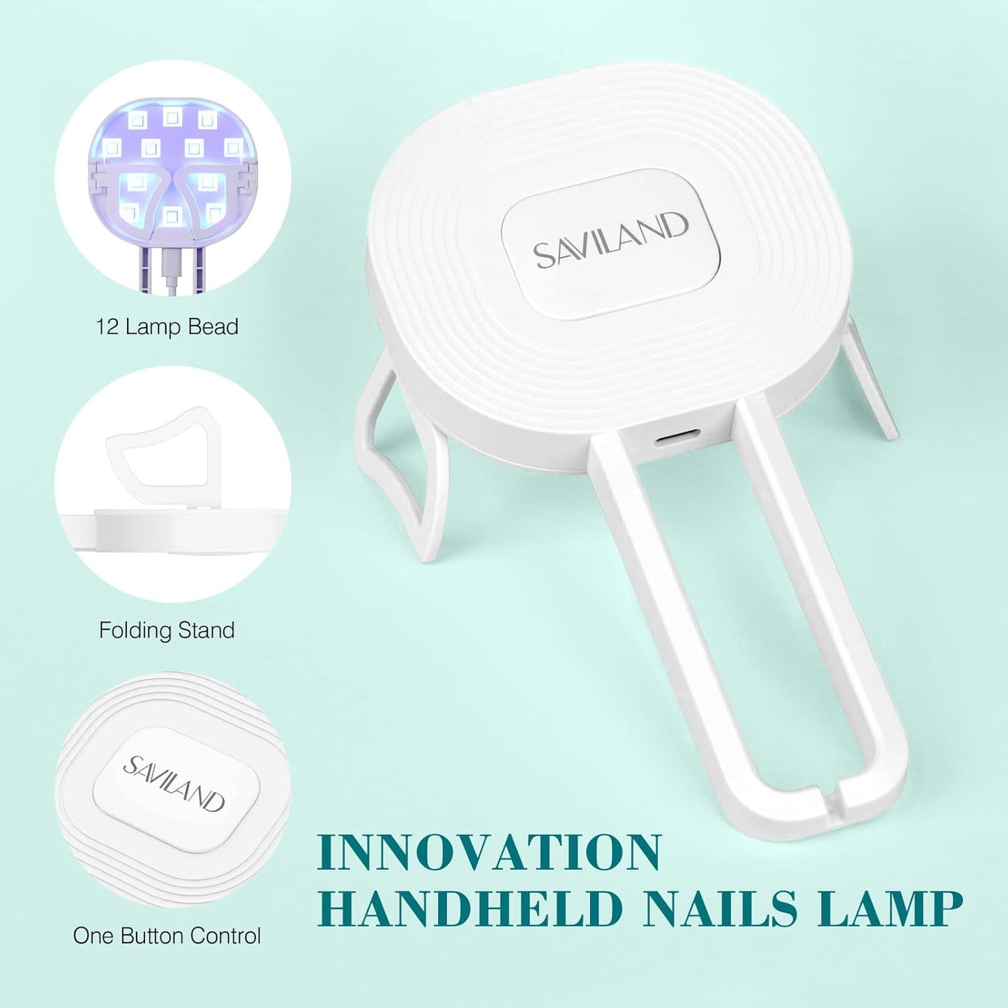 SAVILAND Gel Nail Kit - 500 Pcs Stiletto Nail Tips & Curing Lamp | DIY Acrylic Nails Art Set for Home Salon