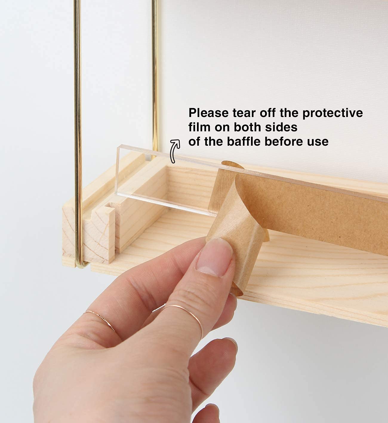 J JACKCUBE DESIGN Wall Mount Gold Metal and Wood Nail Polish Display Shelves Rack Organizer Holds 60 Bottles (5 Tier) - MK543A