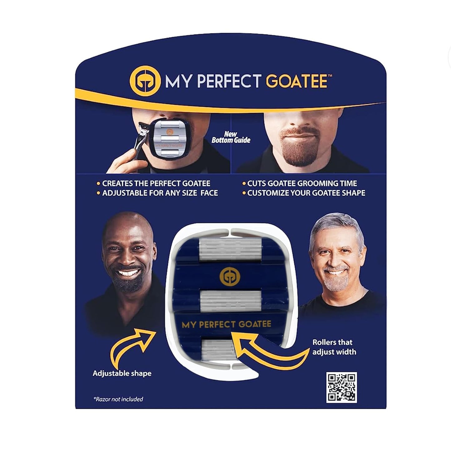 Goatee Shaper Template 2 Pack - Beard Shaping Tool & Guide for Men - Adjustable Goatee Trimming Stencil for Perfect Symmetrical Goatee - Value Pack | My Perfect Goatee