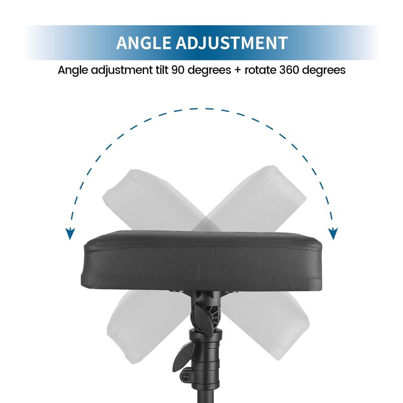 Tripartite Tattoo Armrest Stand Tripod Adjustable Height Tattoo Arm Holder Adjustable Portable Tattoo Arm Leg Rest Soft Sponge Pad for Studio Salon Tattoo Supplies