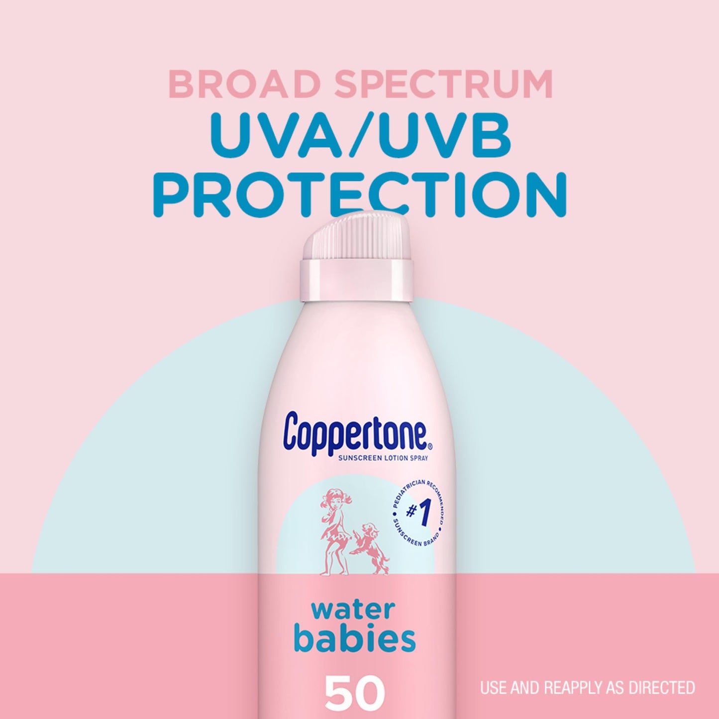 Coppertone WaterBabies Spray On Baby Sunscreen SPF 50, 6 Oz, Pack of 2