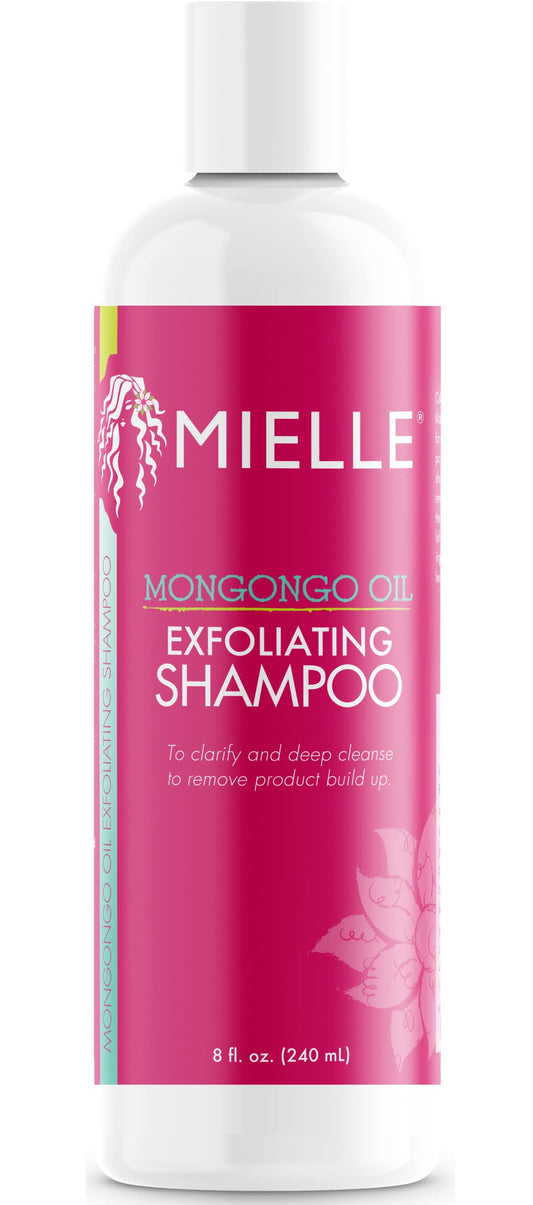 Mielle Organics Mongongo Oil Exfoliating Hair Shampoo - Sulfate-Free Shampoo & Scalp Exfoliator to Remove Dirt, Oil & Product Build-Up - Maintains Essential Moisture (8 Fl Oz)