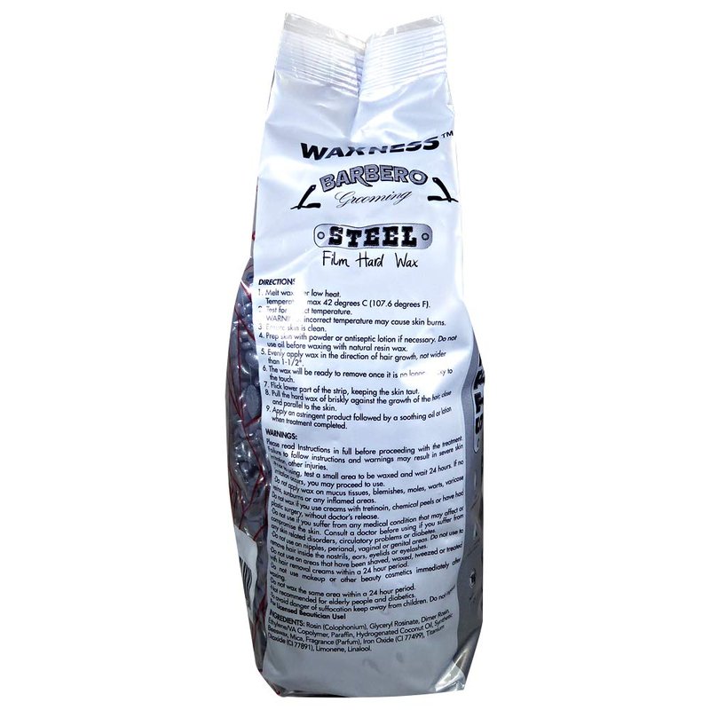 Waxness Barbero Steel Hard Wax Beads 2.2 lb (1 kg) – Stripless Hard Wax for Men’s Grooming, Effective on Coarse Hair, Smooth Application, Professional Use – Made in Italy