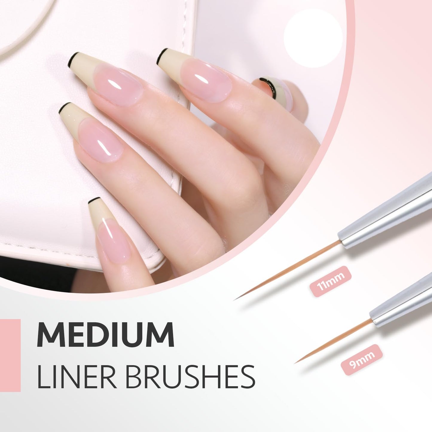 GAOY 8 Pcs Nail Brushes for Nail Art, Nail Design Tools for Nail Detail Painting, French Liner and Dotting Pens for Nail DIY