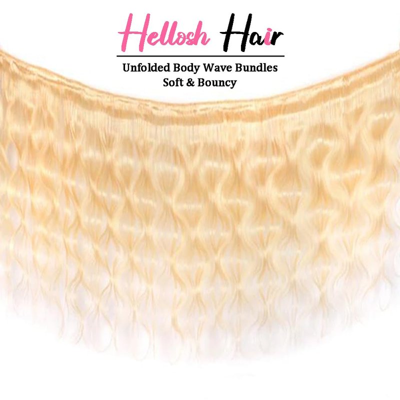 Blonde Body Wave Human Hair Bundles - 18 Inch 100% Unprocessed Brazilian Virgin Hair | 12A Grade, 1 Bundle