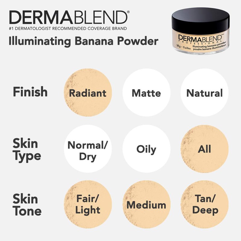 Dermablend Loose Setting Powder - Face Makeup & Finishing Powder for Light, Medium & Tan Skin Tones