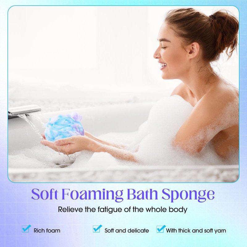 Sunnyray 100 Pcs Loofahs Bulk Bath Sponge Shower Luffas Exfoliating Body Scrubber Packs Soft Mesh Loofahs Balls Travel Cleaning Wash Puff Bathing Accessories for Women Men, 20g (Mixedcolor)