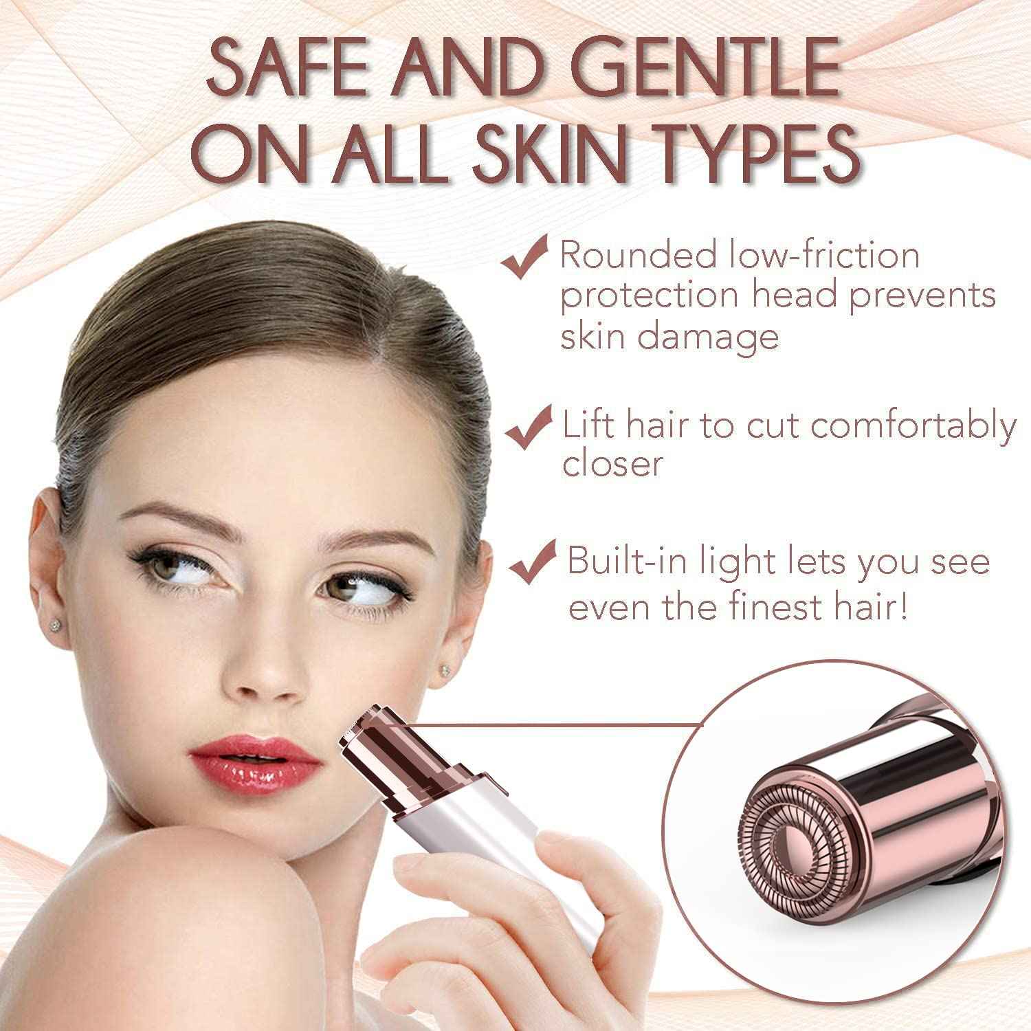 Facial Hair Removal for Women, Gurelax Electric Face Shaver, Painless Facial Hair Remover, Rechargeable Hair Removal Device for Lip, Chin with a Velvet Bag