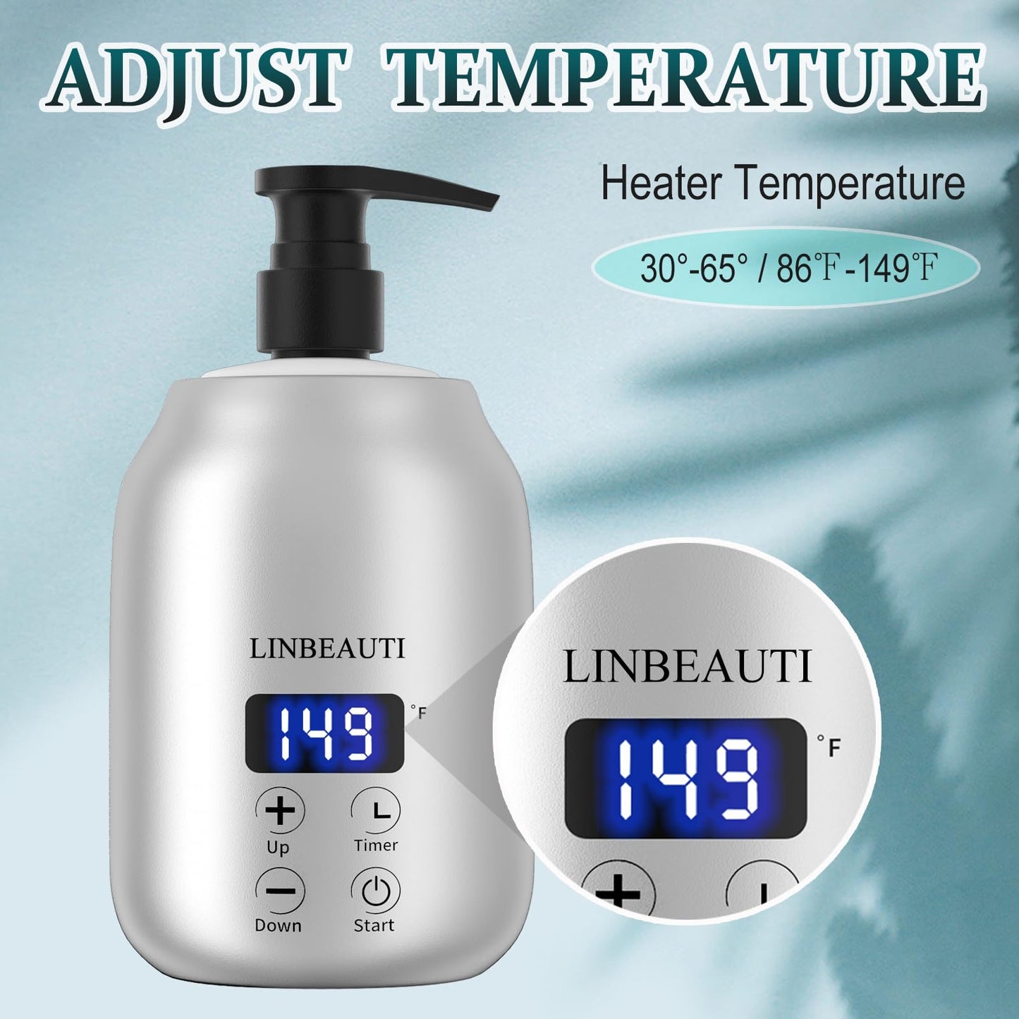LINBEAUTI Massage Oil Warmer with Two Oil Bottle Dispenser, Lotion Bottle Warmer, Smart Touch Key Electric Warm Lotion Dispenser, Lube Gel Cream Warmer for Home Pro Salon Spa Massage