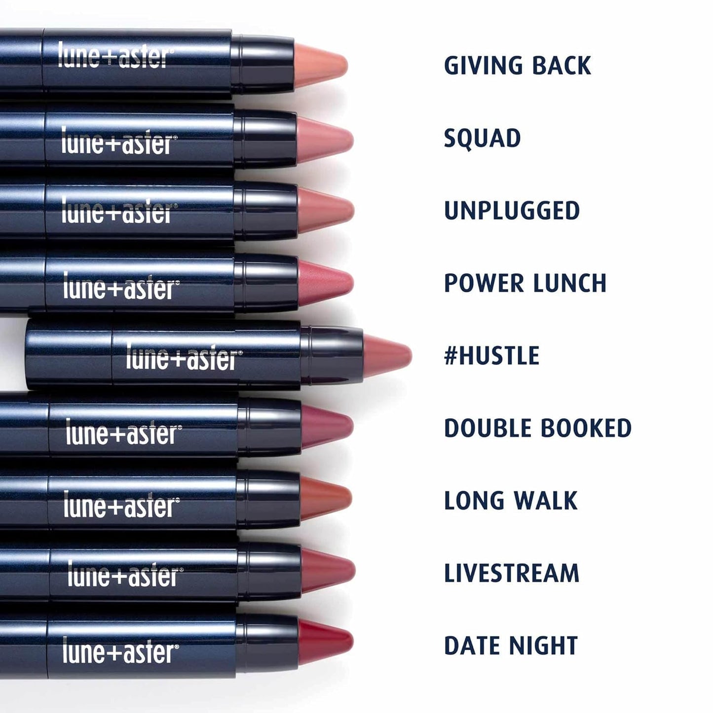 Lune+Aster Powerlips Quickstick - Moisturizing Medium Coverage Lipstick | Medium Shine Finish
