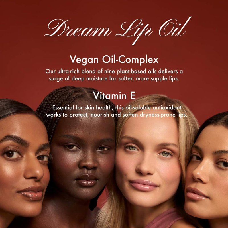 Dream Lip Oil | Hydrating Tinted Lip Gloss with Skincare Benefits - Non-Sticky Formula for Softness & Shine - Bare Sand (0.15 Oz)