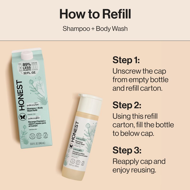 The Honest Company 2-in-1 Cleansing Shampoo + Body Wash, Gentle Enough for Baby, Dermatologist Tested, Tear-Free, Hypoallergenic, Fragrance-Free