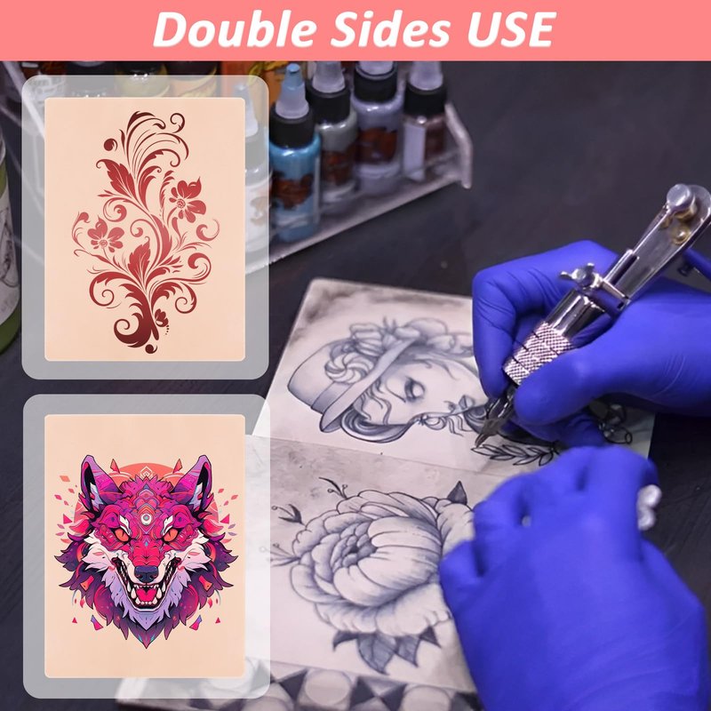 30Pcs Blank Tattoo Practice Skin, 8x6in Practice Skin Double Sides Fake Skin Tattoo Skin Practice Sheet for Beginners and Experienced Artists (0.04inch)