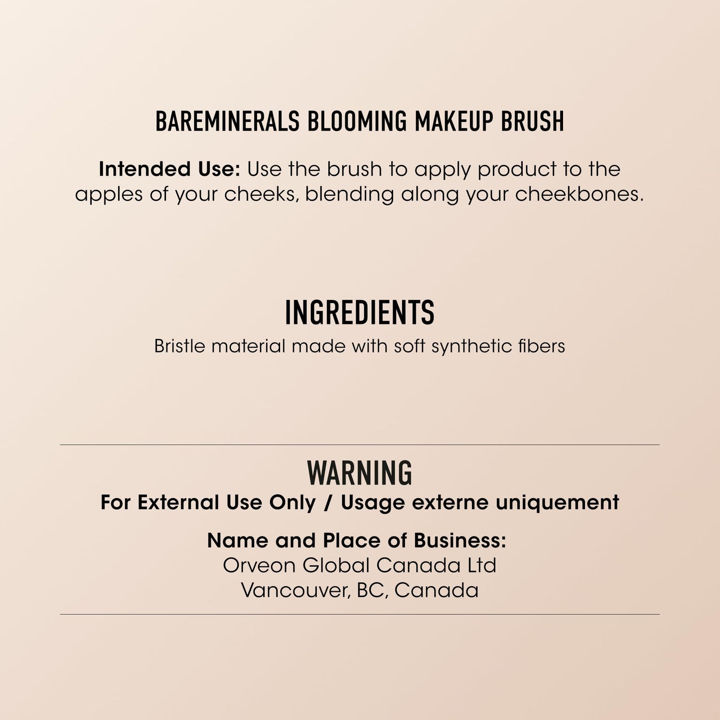 bareMinerals Blooming Makeup Blush Brush with Synthetic Fibers, Angled for Blushes + Bronzers, Blend Loose + Pressed Powders, Vegan Makeup Brush
