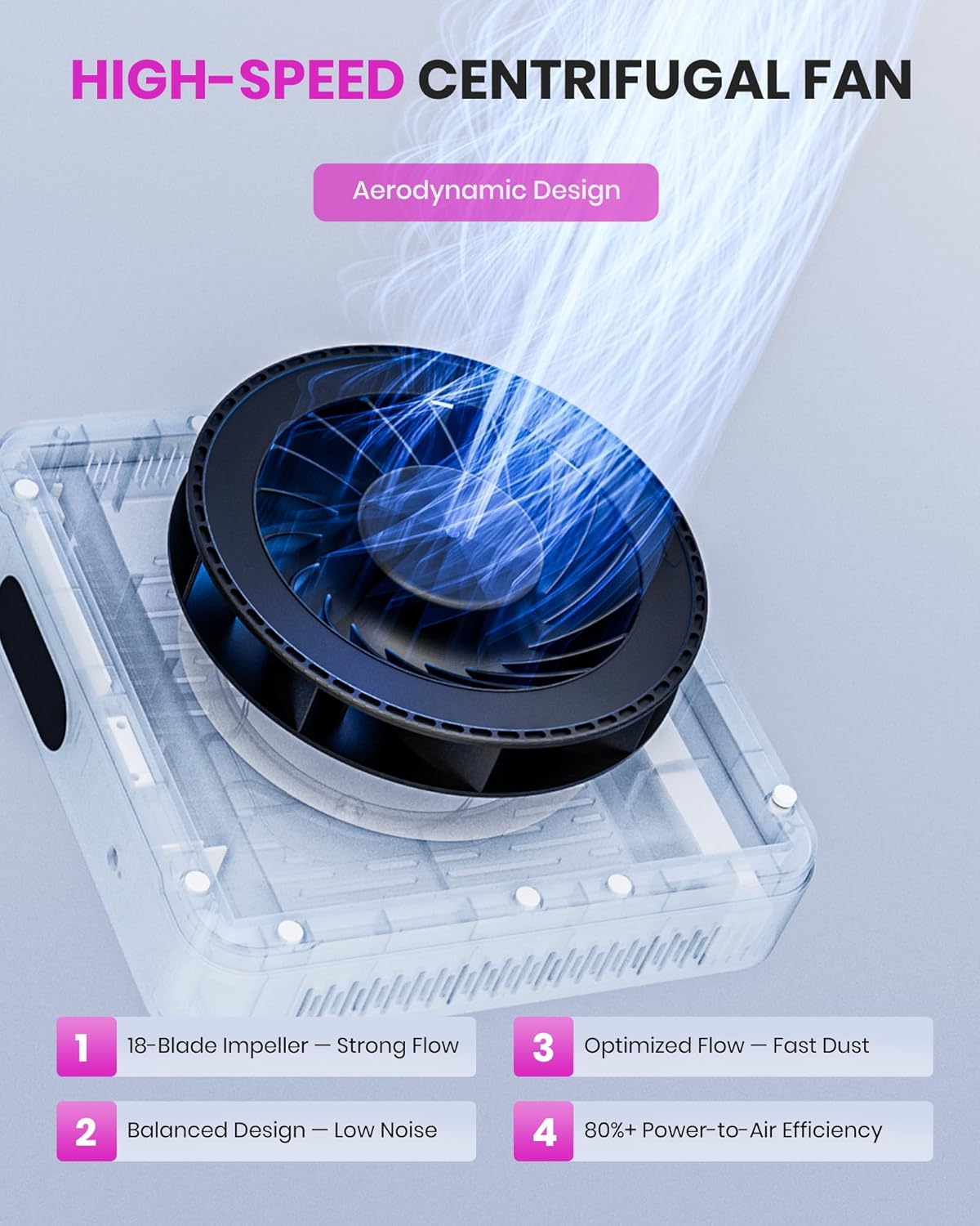 Nail Dust Collector - Powerful Suction with 10 Speed Levels | Low Noise Fan for Salon & Home Use