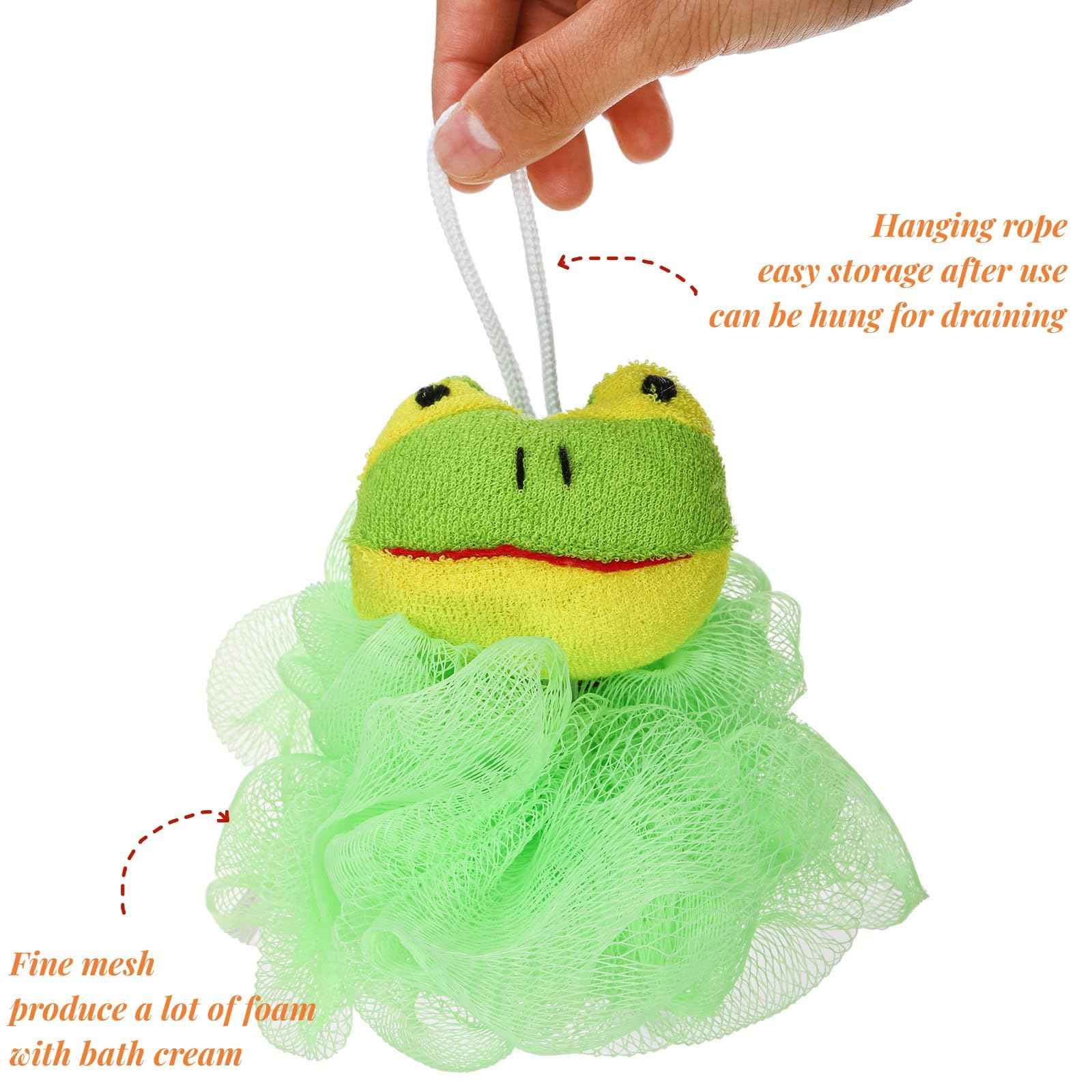 Mezchi 15 Pack Kids Bath Loofahs, Baby Bath Sponges, Animal Cartoon Exfoliating Body Scrubber, Cute Pouf Mesh Shower Balls Small Travel Shower Pouf for Baby Toddler Adults Children