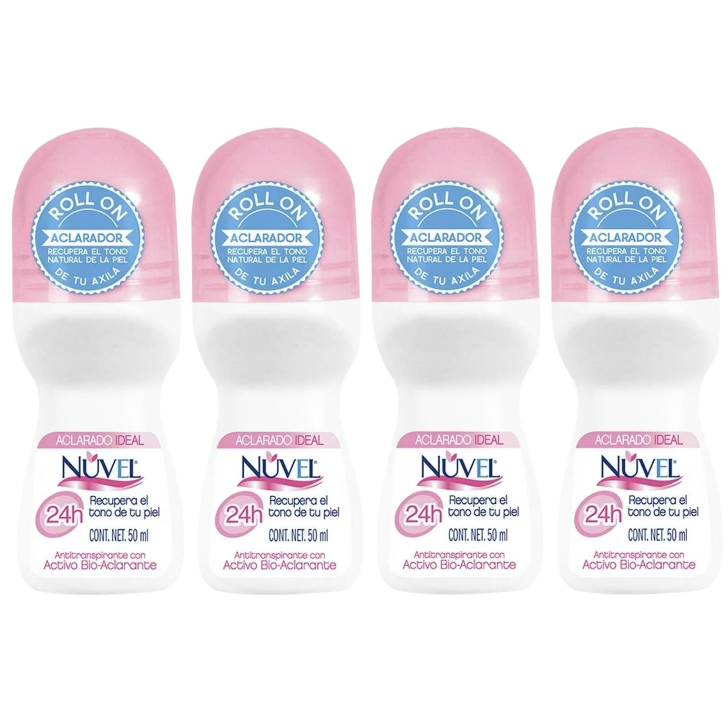 Nuvel Deodorant Women 1.69 Fl Oz, Pack of 4 - Antiperspirant for Women, Long-Lasting Deodorant - Desodorante antitranspirante Nuvel aclarado ideal 1.69 fl oz