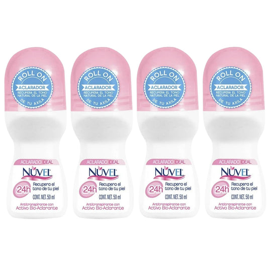 Nuvel Deodorant Women 1.69 Fl Oz, Pack of 4 - Antiperspirant for Women, Long-Lasting Deodorant - Desodorante antitranspirante Nuvel aclarado ideal 1.69 fl oz