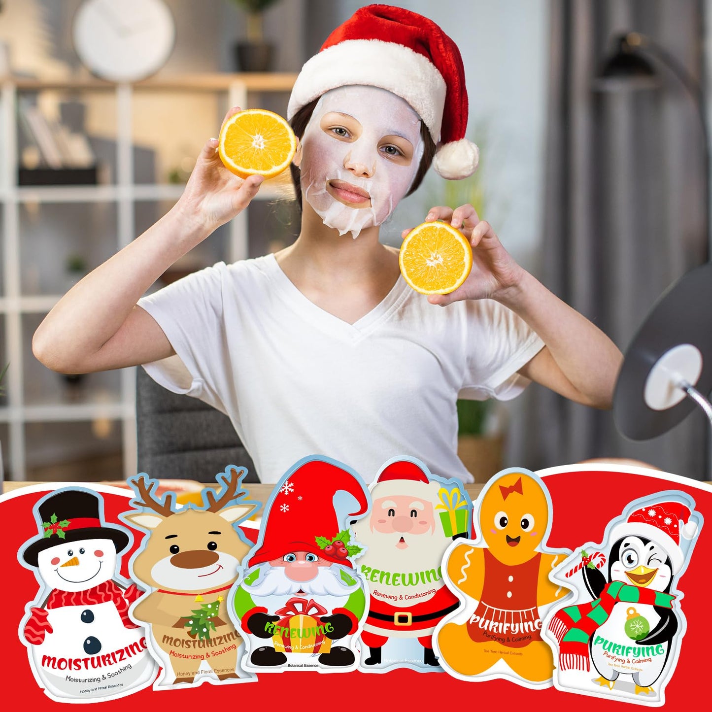 Timgle 36 Pcs Christmas Stocking Stuffers Bulk Facial Masks Skincare Face Sheet Masks Holiday Gifts for Women, Fragrance Hydrating Face Mask Spa Gifts Bulk for Coworker Adults Stocking Stuffer