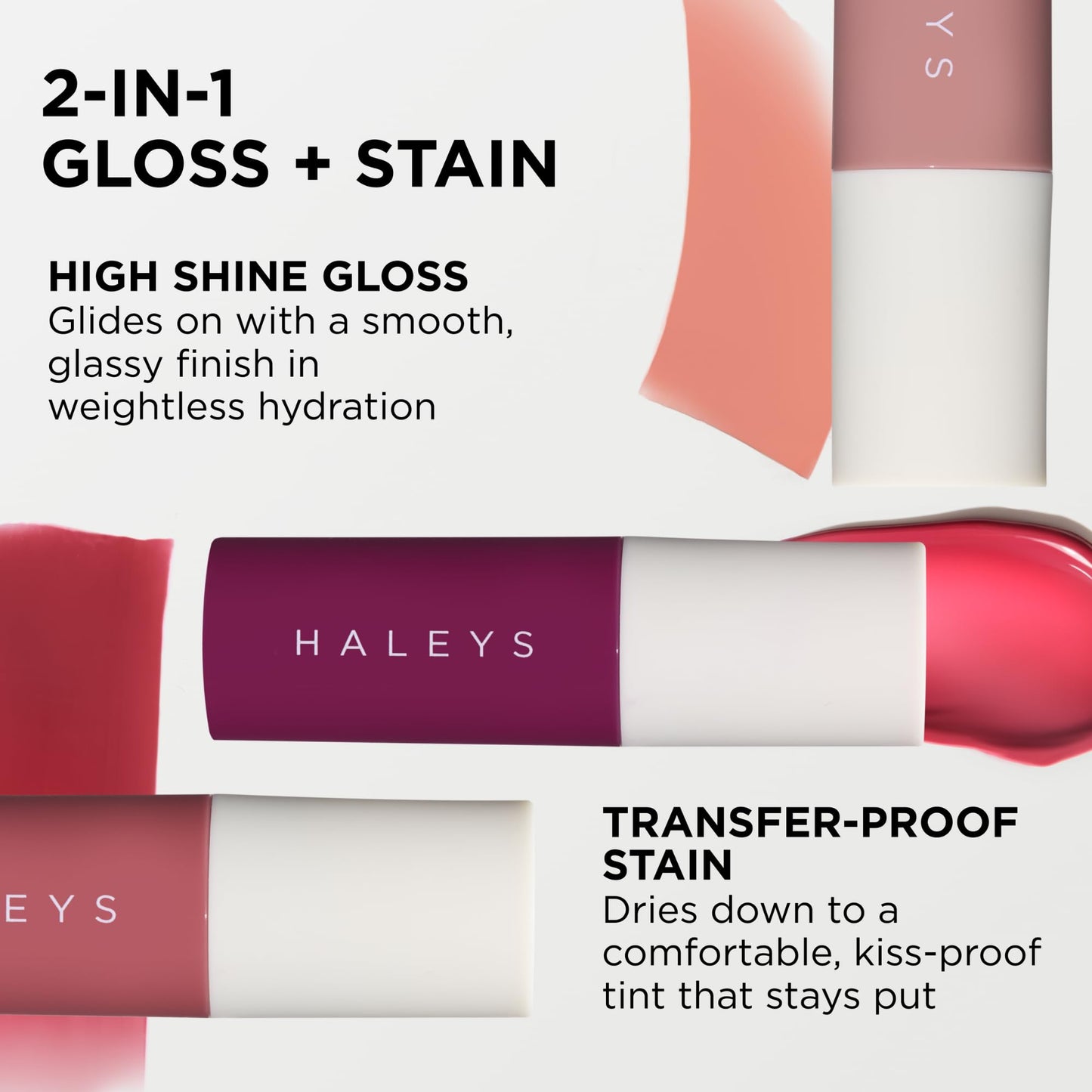 HALEYS Re-dew Lip Gloss to Tint - Hydrating Kiss-Proof Formula with Vegan Squalane & Vitamin E - Lightweight Transfer-Proof Hybrid for Soft Color, Cushiony Moisture & All-Day Wear (Flirt)