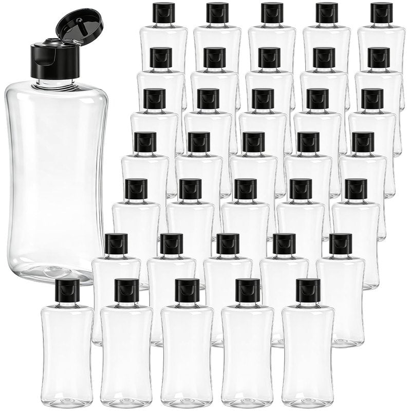 Travel Bottles - 40 Pack 3.4 oz Leak-Proof Squeeze Containers for Toiletries | Clear Refillable Shampoo & Lotion Bottles