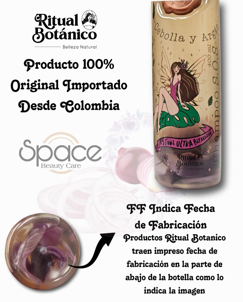 Ritual Botanico Ultra Reparador S.O.S Shampoo con Cebolla y Argán | Tratamiento Intensivo Plex con Banano, Aguacate - Kit Colombiano