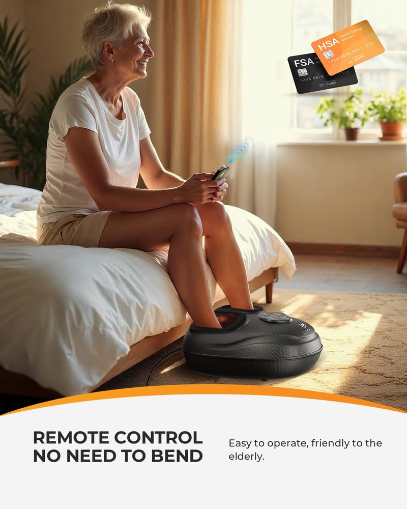 CooCoCo 2026 Upgrade Shiatsu Foot Massager with Heat, FSA Eligible Feet Massager for Plantar Fasciitis & Neuropathy, Foot Warmer with Kneading, Rolling, Compression, Remote Control